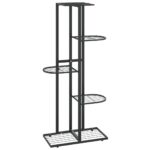 5-Floor Flower Stand 43x22x98cm Black Metal