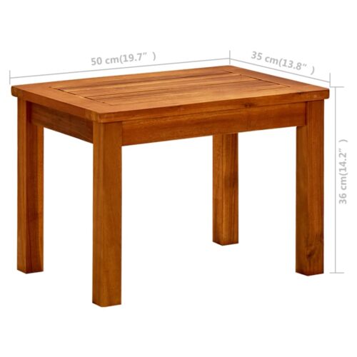 Garden Coffee Table 50x35x36cm Solid Acacia Wood - Image 7