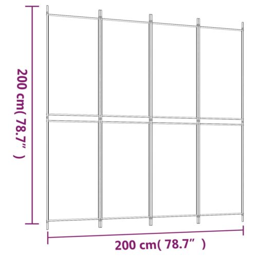 4-Panel Room Divider Anthracite 200x200cm Fabric - Image 8