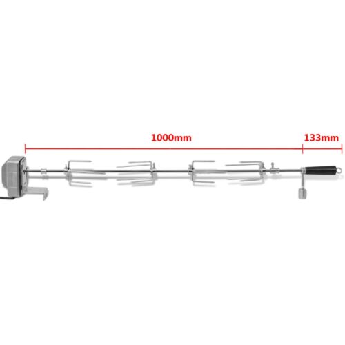 BBQ Rotisserie Spit with Motor Steel 1000 mm - Image 7