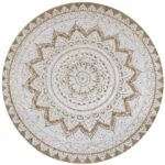 Area Rug Braided Jute Printed 150cm Round
