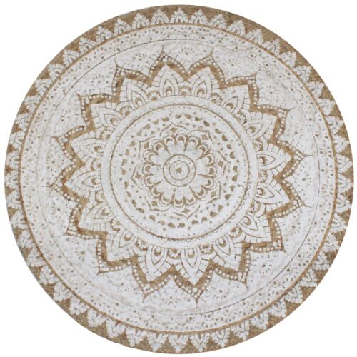 Area Rug Braided Jute Printed 150cm Round