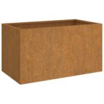 Raised Garden Bed Flowers Herbs Box Pot Planter Rustic Corten Steel 62x40x39cm