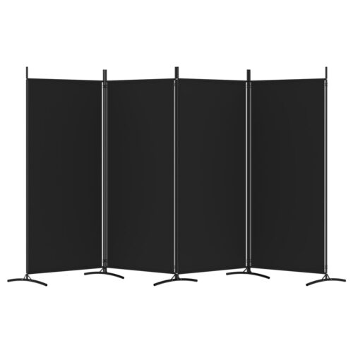 4-Panel Room Divider Black 346x180cm Fabric - Image 4