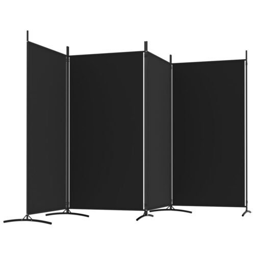 4-Panel Room Divider Black 346x180cm Fabric - Image 5
