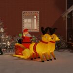 Christmas Inflatable Santa Reindeer Decoration LED 130cm