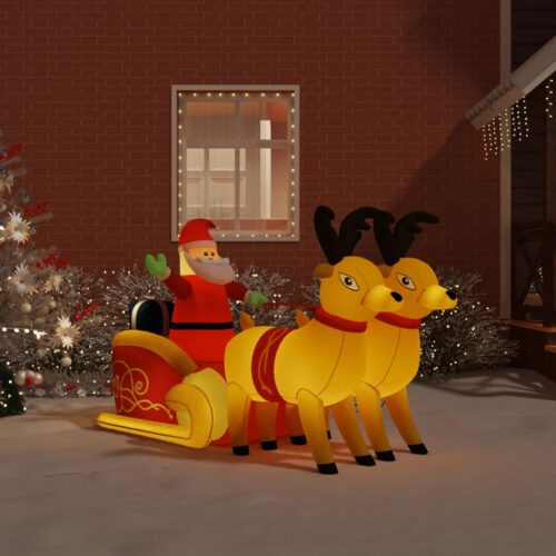 Christmas Inflatable Santa Reindeer Decoration LED 130cm