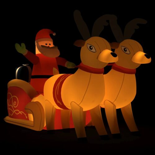 Christmas Inflatable Santa Reindeer Decoration LED 130cm - Image 2