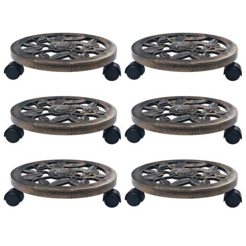 Plant Trolleys 6pcs Bronze 30cm Plastic - Image 2