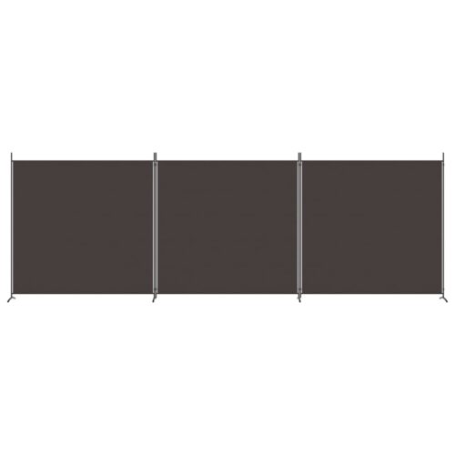 3-Panel Room Divider Brown 525x180cm Fabric - Image 3