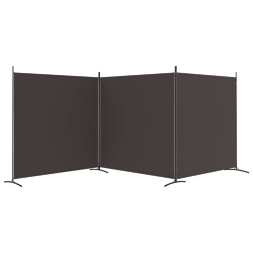 3-Panel Room Divider Brown 525x180cm Fabric - Image 4