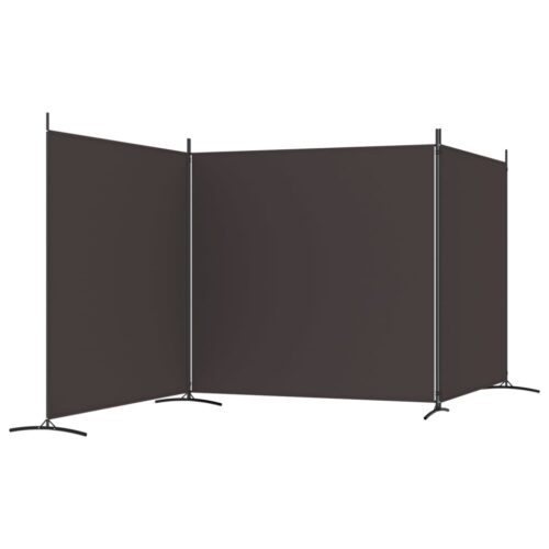 3-Panel Room Divider Brown 525x180cm Fabric - Image 5
