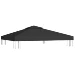 2-Tier Gazebo Top Cover 310 g/m² 3x3m Black
