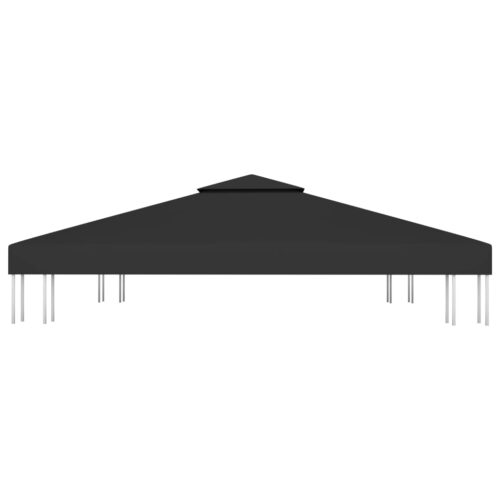 2-Tier Gazebo Top Cover 310 g/m² 3x3m Black - Image 4