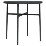 Tea Table Black 45cm Poly Rattan