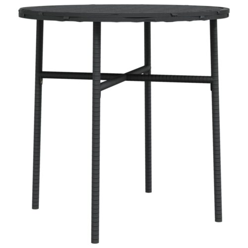 Tea Table Black 45cm Poly Rattan