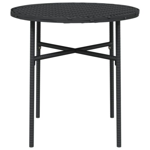 Tea Table Black 45cm Poly Rattan - Image 3