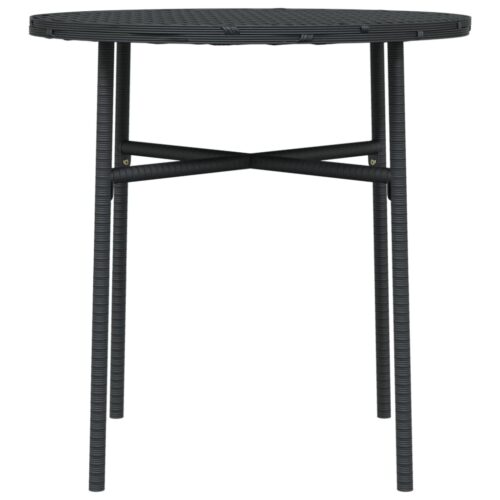 Tea Table Black 45cm Poly Rattan - Image 4