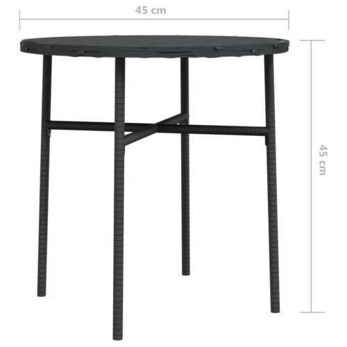 Tea Table Black 45cm Poly Rattan - Image 6