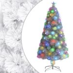 Artificial Pre-lit Christmas Tree White 120cm Fibre Optic
