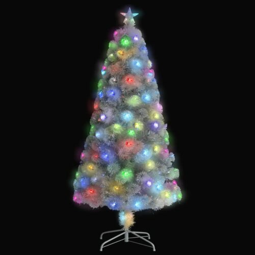 Artificial Pre-lit Christmas Tree White 120cm Fibre Optic - Image 3