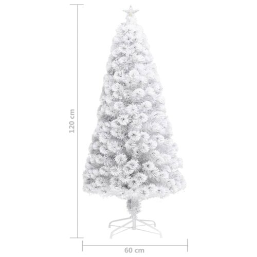 Artificial Pre-lit Christmas Tree White 120cm Fibre Optic - Image 9