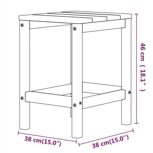 Garden Adirondack Table Brown 38x38x46cm HDPE - Image 7