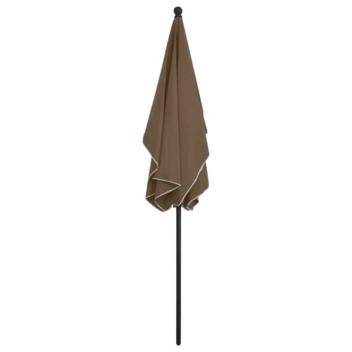 Garden Parasol with Pole 210x140cm Taupe - Image 4