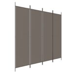 4-Panel Room Divider Anthracite 200x220cm Fabric