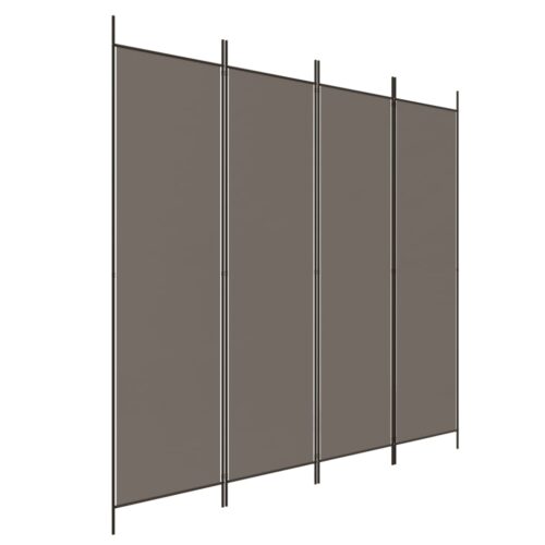4-Panel Room Divider Anthracite 200x220cm Fabric