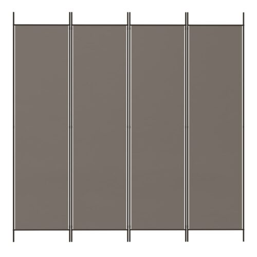 4-Panel Room Divider Anthracite 200x220cm Fabric - Image 3