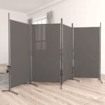 4-Panel Room Divider Anthracite 346x180cm Fabric