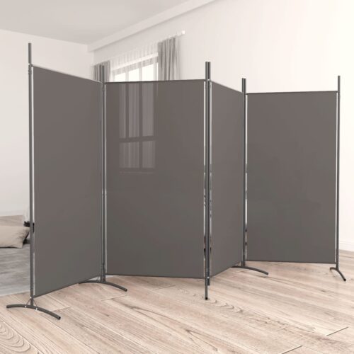 4-Panel Room Divider Anthracite 346x180cm Fabric