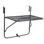 Balcony Table Black 60x40cm Steel