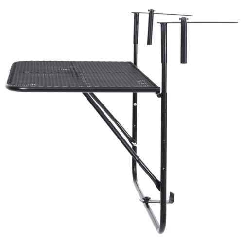 Balcony Table Black 60x40cm Steel - Image 5