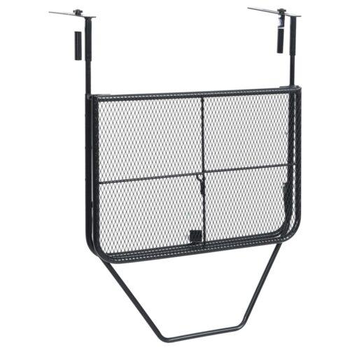 Balcony Table Black 60x40cm Steel - Image 6
