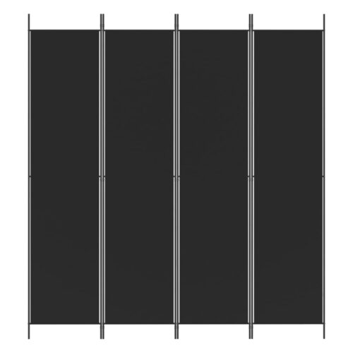4-Panel Room Divider Black 200x220cm Fabric - Image 3