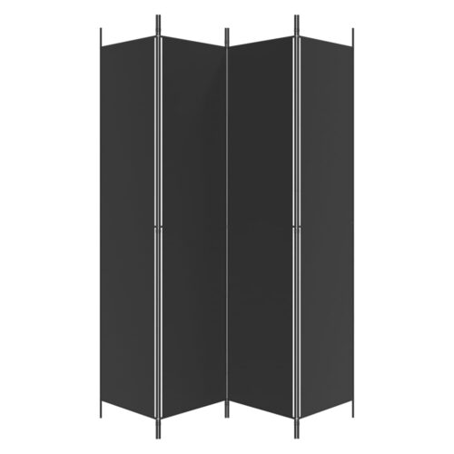 4-Panel Room Divider Black 200x220cm Fabric - Image 4