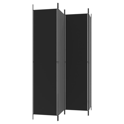 4-Panel Room Divider Black 200x220cm Fabric - Image 5