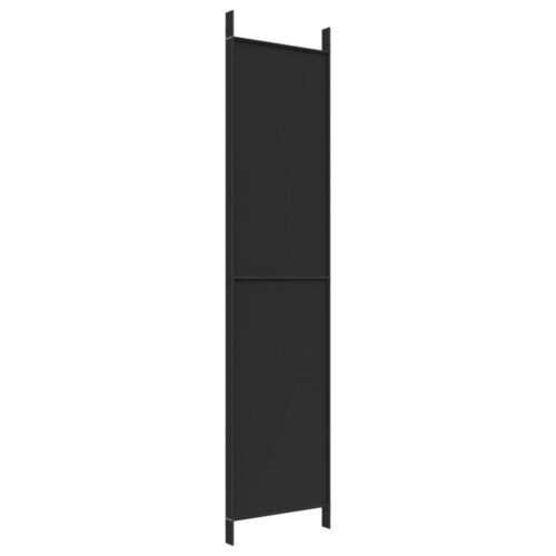 4-Panel Room Divider Black 200x220cm Fabric - Image 6
