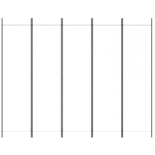 5-Panel Room Divider White 250x200cm Fabric - Image 3