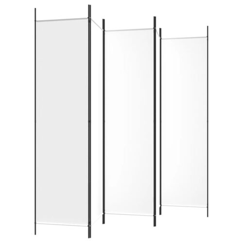 5-Panel Room Divider White 250x200cm Fabric - Image 5