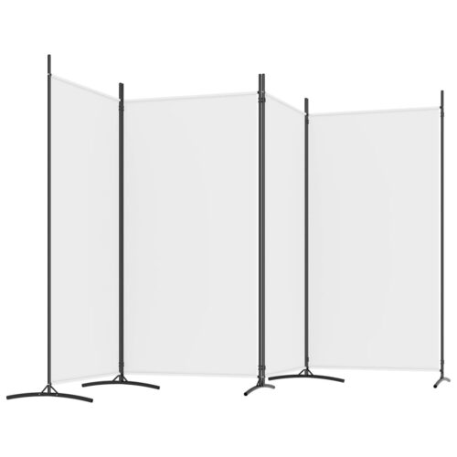4-Panel Room Divider White 346x180cm Fabric - Image 5
