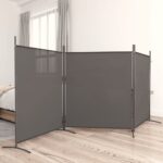 3-Panel Room Divider Anthracite 525x180cm Fabric