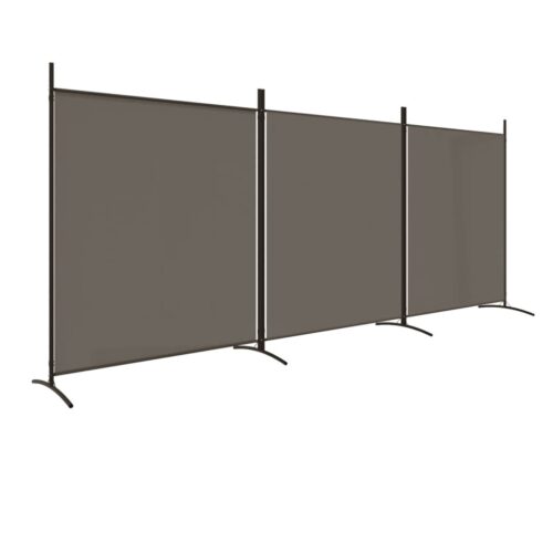 3-Panel Room Divider Anthracite 525x180cm Fabric - Image 2