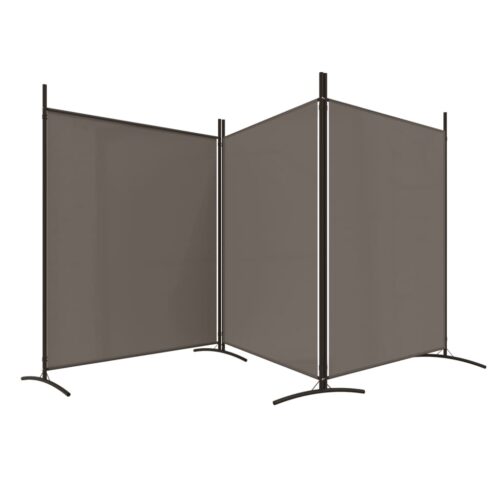3-Panel Room Divider Anthracite 525x180cm Fabric - Image 4