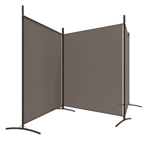 3-Panel Room Divider Anthracite 525x180cm Fabric - Image 5