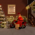 Christmas Inflatable Santa on Motorcycle LED 158cm