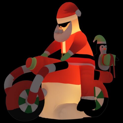 Christmas Inflatable Santa on Motorcycle LED 158cm - Image 2