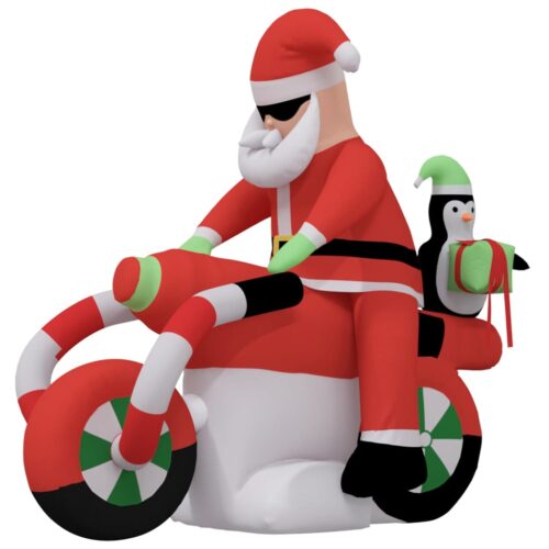 Christmas Inflatable Santa on Motorcycle LED 158cm - Image 3